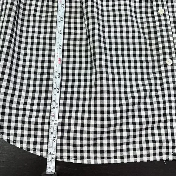 Lauren Ralph‎ Lauren Womens Plus 3X Black White Gingham Button Up Shirt Blouse - Picture 15 of 15